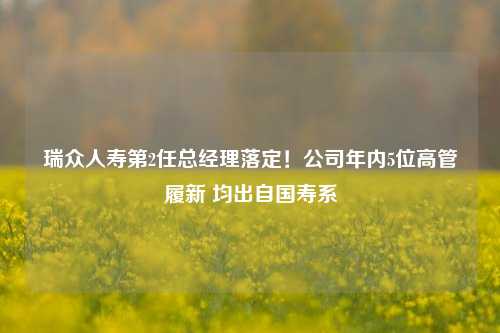 瑞众人寿第2任总经理落定！公司年内5位高管履新 均出自国寿系