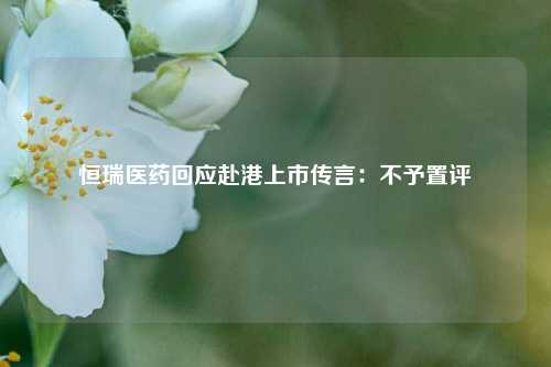 恒瑞医药回应赴港上市传言：不予置评