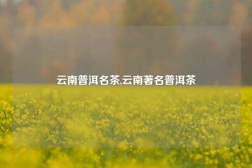 云南普洱名茶,云南著名普洱茶