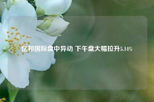 亿邦国际盘中异动 下午盘大幅拉升5.14%