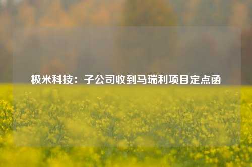 极米科技：子公司收到马瑞利项目定点函