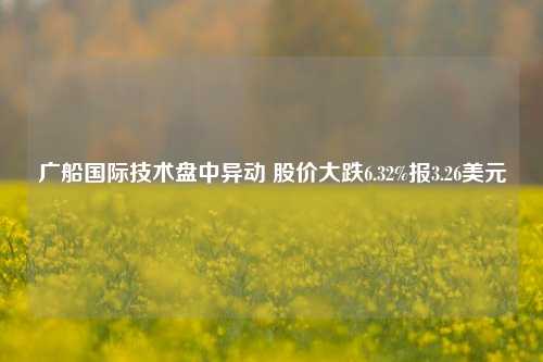 广船国际技术盘中异动 股价大跌6.32%报3.26美元