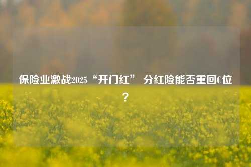 保险业激战2025“开门红” 分红险能否重回C位？