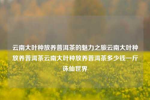 云南大叶种放养普洱茶的魅力之旅云南大叶种放养普洱茶云南大叶种放养普洱茶多少钱一斤诛仙世界