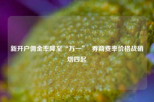 新开户佣金率降至“万一”  券商费率价格战硝烟四起