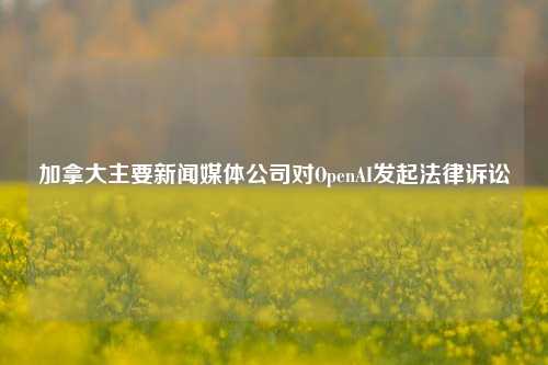 加拿大主要新闻媒体公司对OpenAI发起法律诉讼