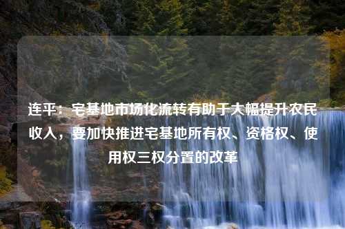 连平：宅基地市场化流转有助于大幅提升农民收入，要加快推进宅基地所有权、资格权、使用权三权分置的改革