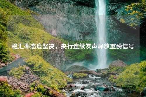 稳汇率态度坚决，央行连续发声释放重磅信号