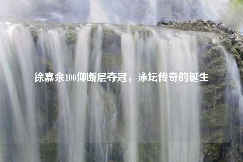 徐嘉余100仰断层夺冠，泳坛传奇的诞生