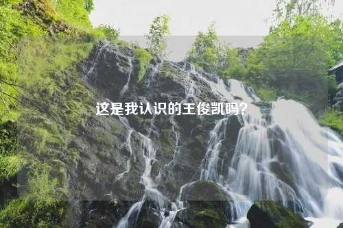 这是我认识的王俊凯吗？